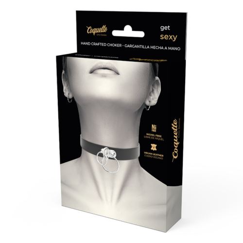 Choker Necklace for Women Vegan Leather Double Ring