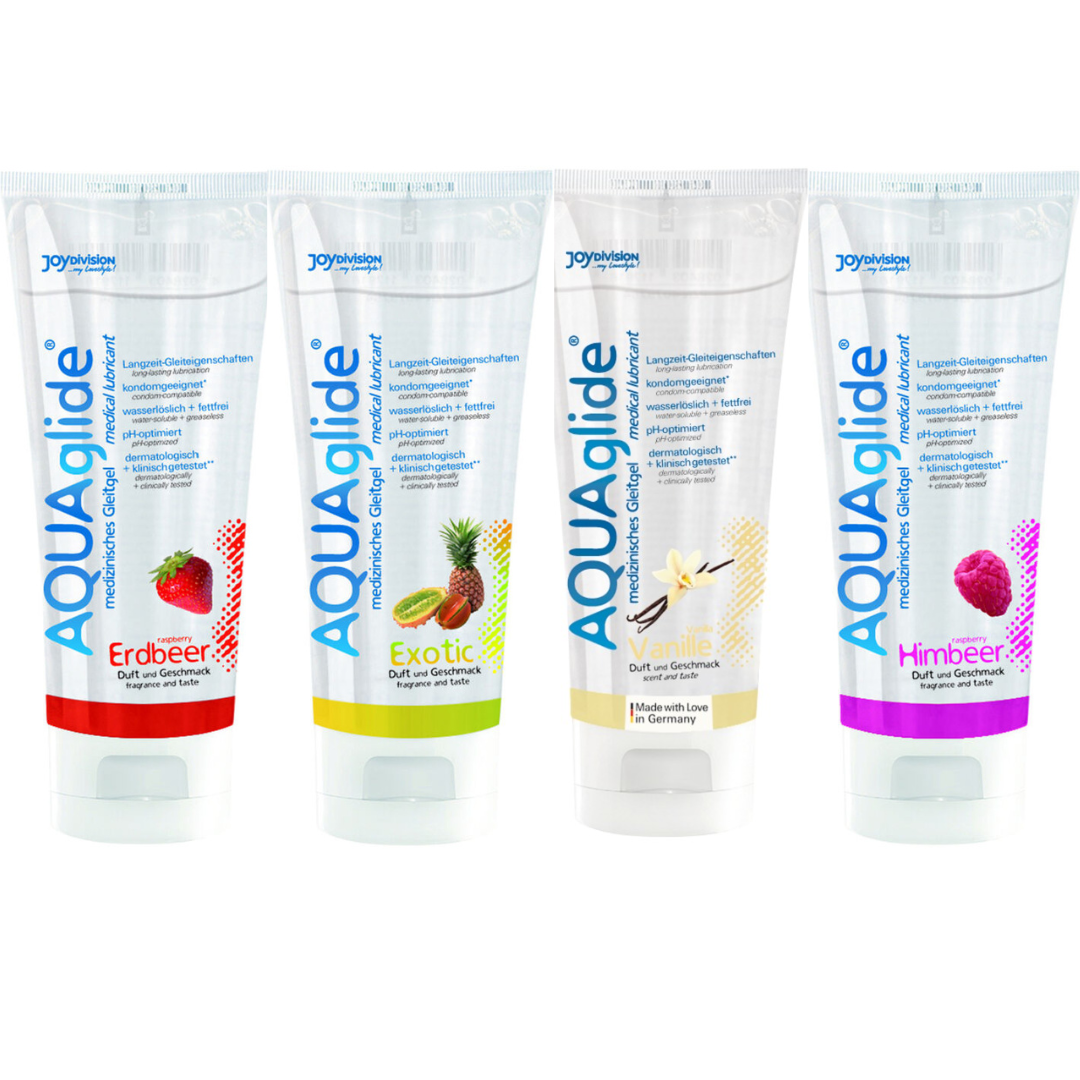 Joydivision Aquaglide Gleitgel, aromatisiertes Gel, Gleitmittel auf Wasserbasis, Vanille, 3,4 Unzen