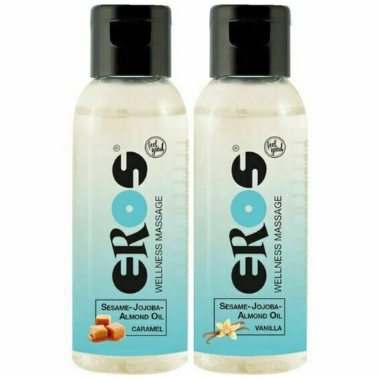 EROS Wellness Olio da massaggio aromatizzato Olio di mandorle Jojoba Gusto: Vaniglia 1.7oz 50ml