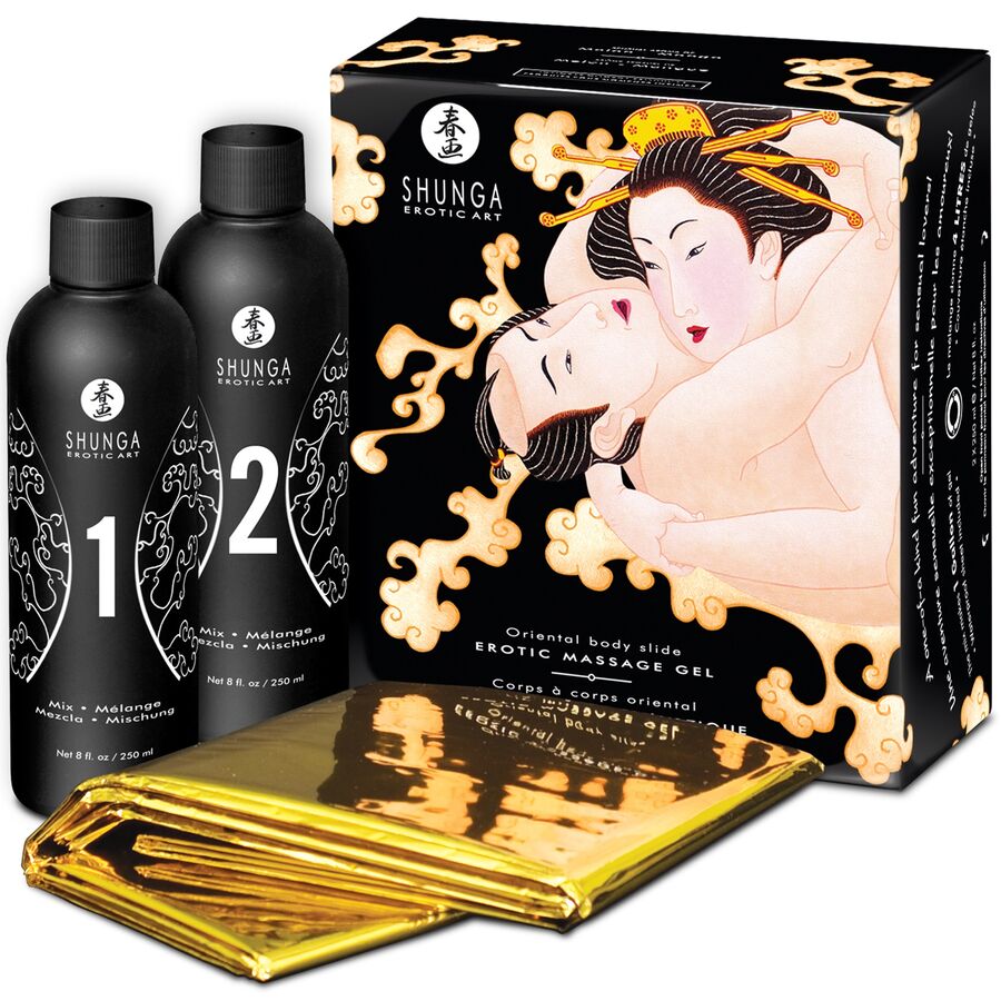 Shunga Set Kit Erotische Massage Gel Orientalische Körperrutsche Exotische Früchte Aphrodisiakum