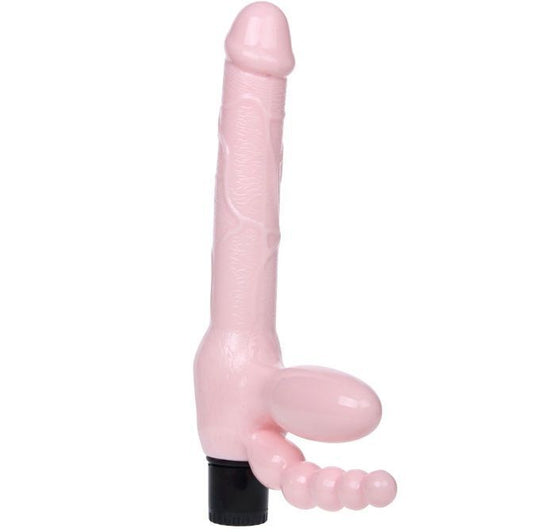 Tpr cordless harness with vibration and anal stimulation women dildo 25.4cm