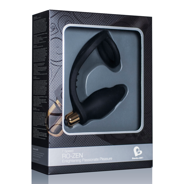 Rocks-off ri-zen prostate stimulator+penis ring vibrator 7v sex toys for gay