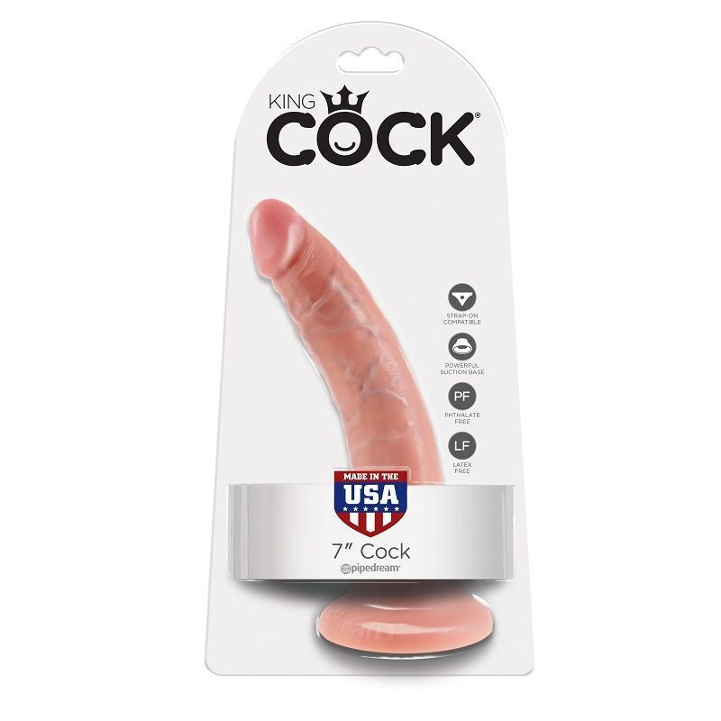Dildo king cock 7 "pene naturale 17,8 cm per giocattoli sessuali anali vaginali per coppie femminili