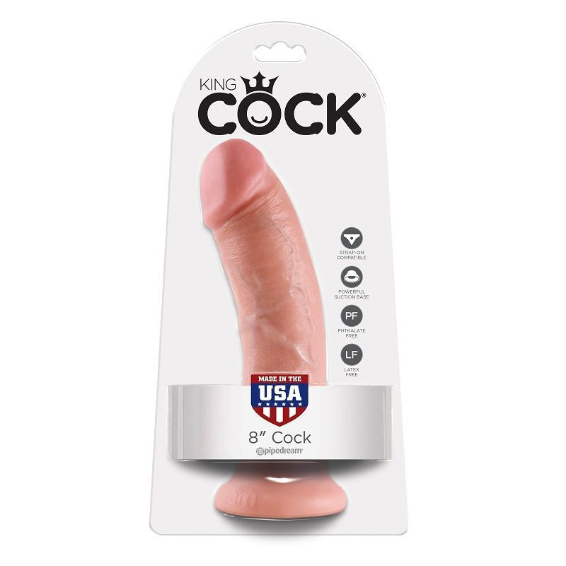 Dildo femminile king cock 8 "pene naturale realistico 20,3 cm plug anale vaginale giocattolo del sesso da donna