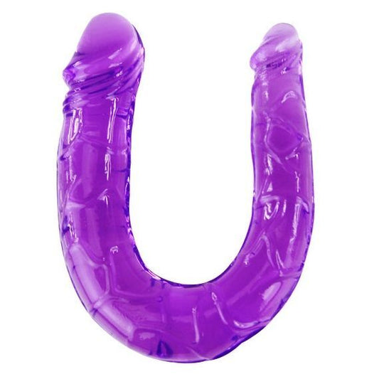 Doppelter Dong, Doppelkopfdildo, lila, flexibles Gelee, anal und vaginal