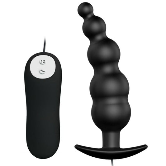Pretty love anal plug silicone extra stimulation 12 vibrations modes black sex toy
