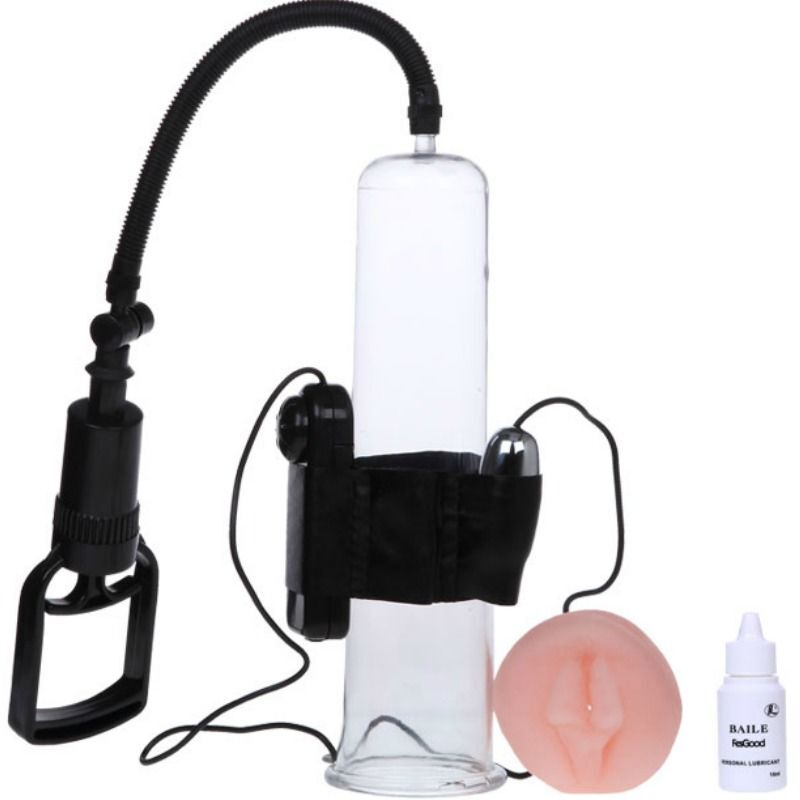 Erection pump with finger pump and vibration