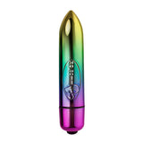 Frauen-Vibrator-Dildo, G-Punkt, Multispeed, Rocks-Off, Ro-80 mm, 7-Gang-Regenbogen-Sexspielzeug