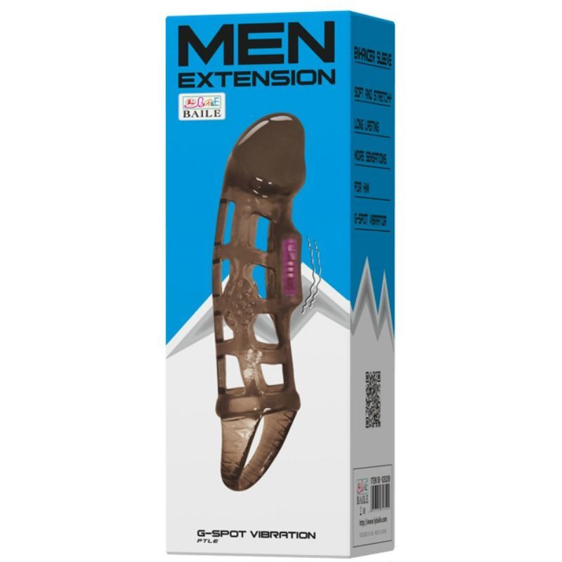 Baile penis extender sheath with vibration and strap 13.5cm