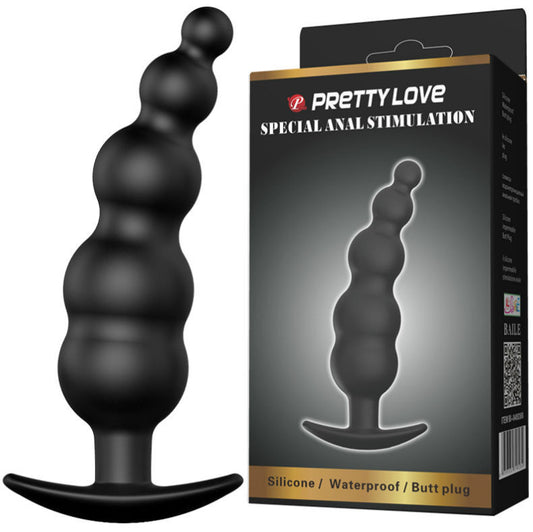 Stimulating anal plug beads silicone 11.8cm sex toy pretty love anal massager