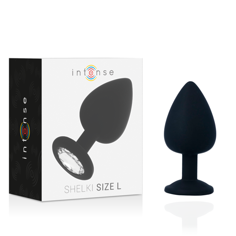 Intense shelki size L anal dildo plug silicone beads prostate massager sex toys black
