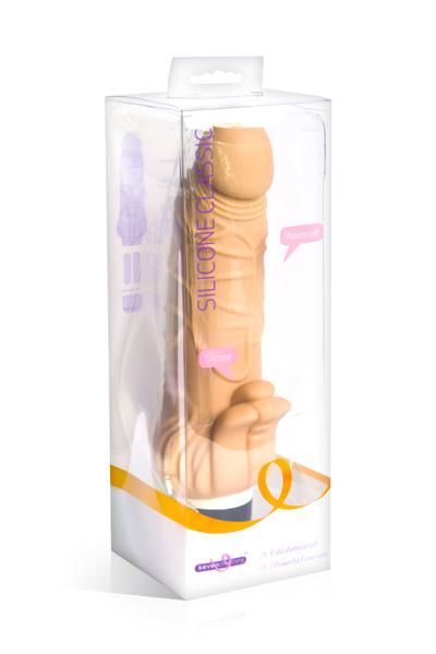 Sieben Kreationen klassischer realistischer Penis-Naturvibrator aus Silikon