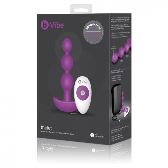 Weiblicher Vibrator B-Vibe Triplet Analplug Fernbedienung Perlen rosa Sexspielzeug