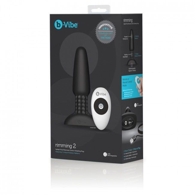 Weiblicher Vibrator B-Vibe Rimming Fernbedienung Analplug II schwarzer Dildo Sexspielzeug