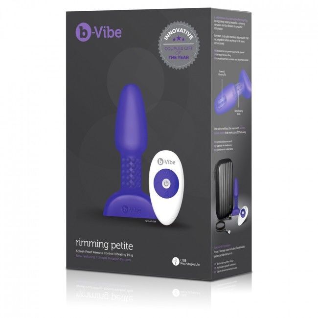 B-Vibe Rimming Fernbedienung Analplug kleiner Buttplug Sexspielzeug schwuler Mann lila