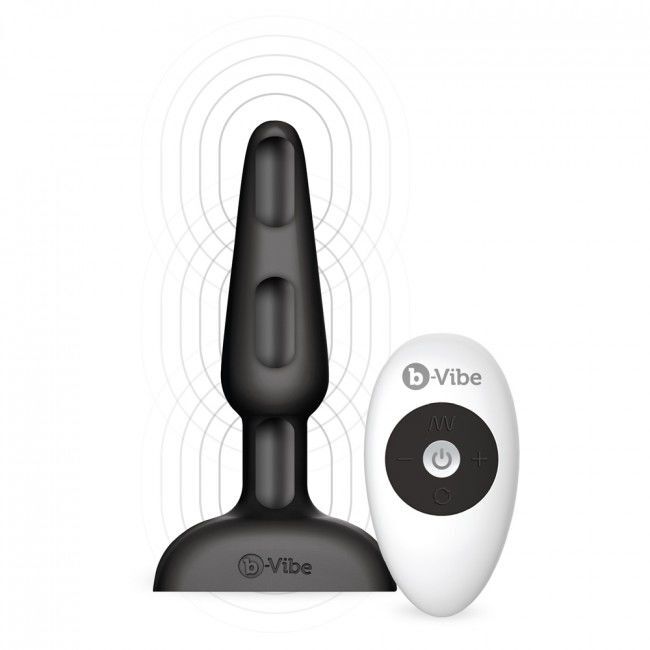 B-Vibe Trio Analplug mit Fernbedienung, schwarzer Sexspielzeugvibrator