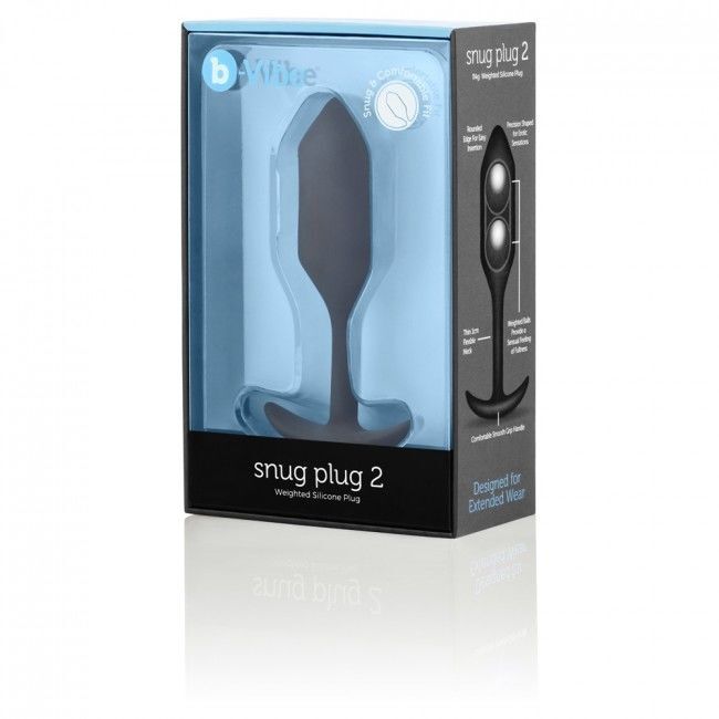 B-vibe snug plug 2 anal plug for couple weighted silicone plug black