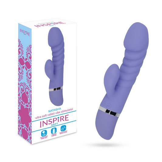 Il giocattolo del sesso ispira il punto g delle donne del vibratore di vibrazione del coniglio ultra morbido viola chiaro morbido natasha