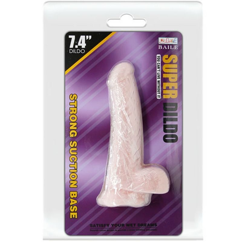 Baile super dildo realistic natural 18.8cm suction cup flexible soft