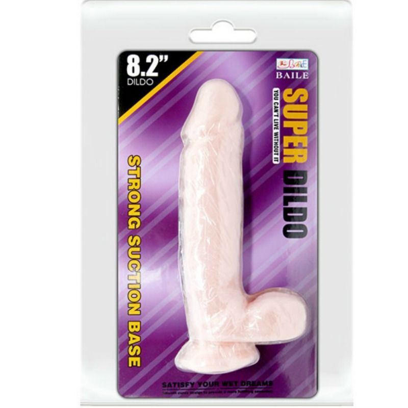 Baile super dildo realistic natural 21.5cm suction cup sex toys vaginal anal