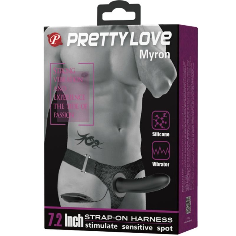 Strap-on Pretty Love Myron con vibrazione e dildo cavo