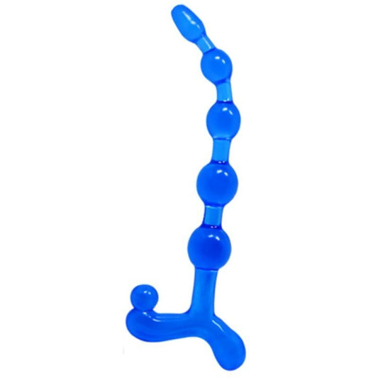 Bendy twist anal beads blue sex toy flexible massager women men