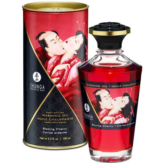 Olio riscaldante afrodisiaco Shunga Blazing Fetish Vaniglia commestibile riscaldante 3,3 once 100 ml