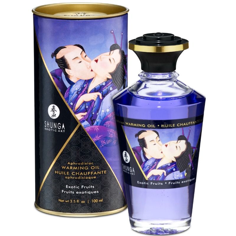 Olio riscaldante afrodisiaco Shunga Blazing Fetish Vaniglia commestibile riscaldante 3,3 once 100 ml