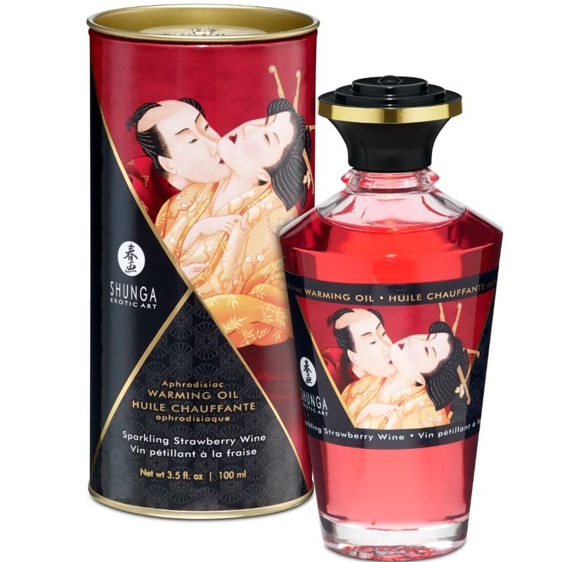 Olio riscaldante afrodisiaco Shunga Blazing Fetish Vaniglia commestibile riscaldante 3,3 once 100 ml
