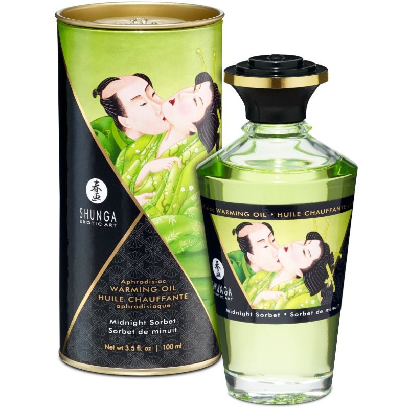 Olio riscaldante afrodisiaco Shunga Blazing Fetish Vaniglia commestibile riscaldante 3,3 once 100 ml
