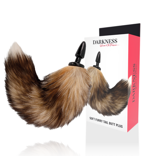 Darkness natural tail with silicone anal plug sex toys prostate massager couple