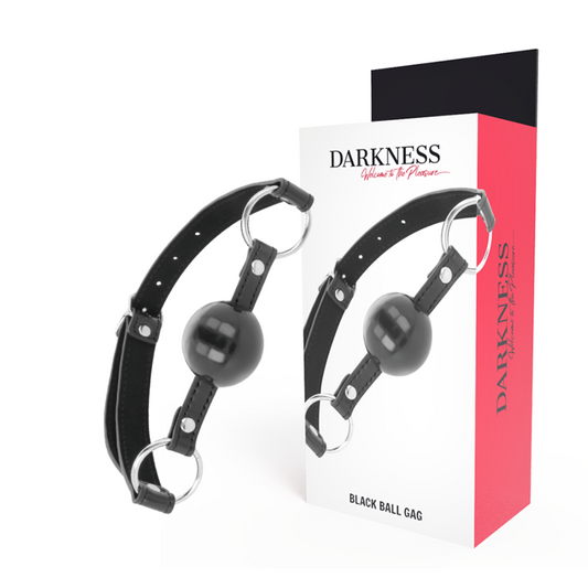 Darkness ball gag black leather straps bondage adult restraints BDSM sex toys