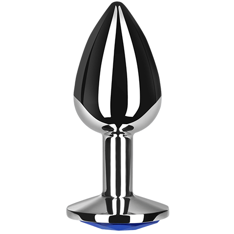 Secretplay anal plug metal size L blue sex toy anal stimulation women men