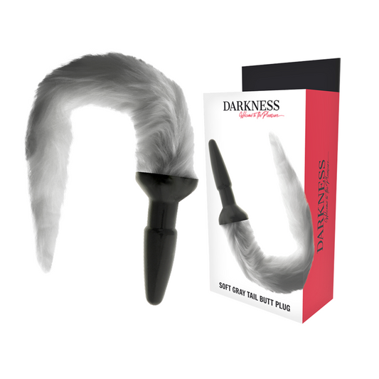 Darkness soft tail butt silicone plug gray stimulating sex toy for beginners