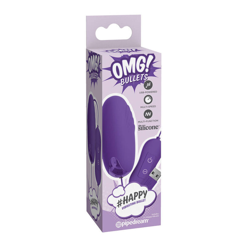 Omg happy vibrating bullet purple sex toy soft silicone stimulating