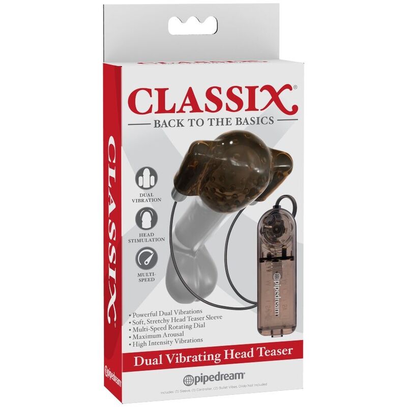 Men sex toys for penis testicles classix double stimulator vibrating head teaser