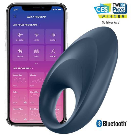 Cock ring satisfyer mighty one stimulator with app vibrator sex toys penis strong delay