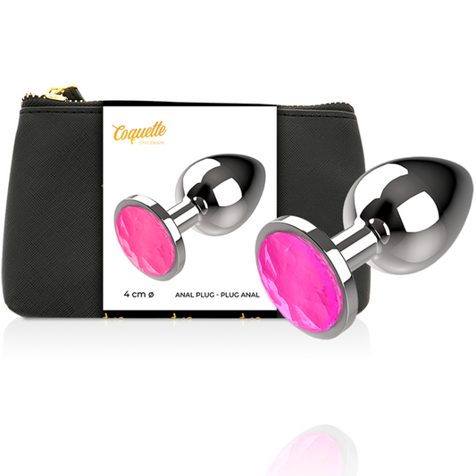 Coquette chic desire anal plug metal pink color size L 4 x 9 cm sex toy