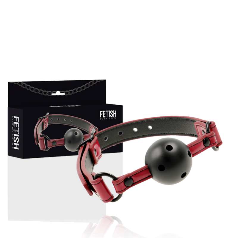 Fetish submissive dark room breathable ball gag vegan leather BDSM adult toys