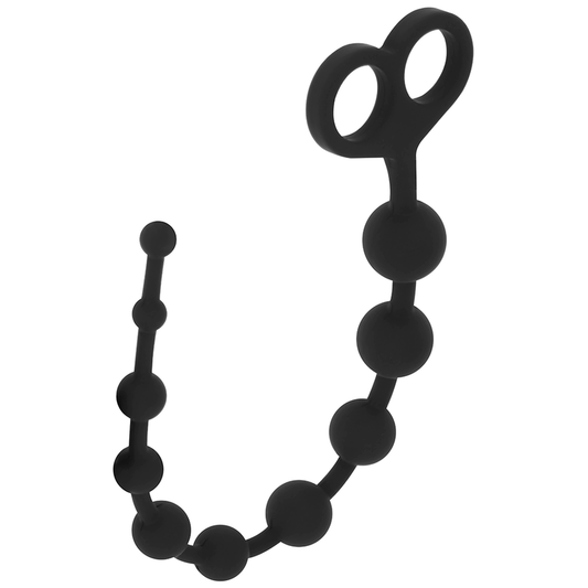 Ohmama silicone anal beads black 30cm sex toy anal chain flexible massager