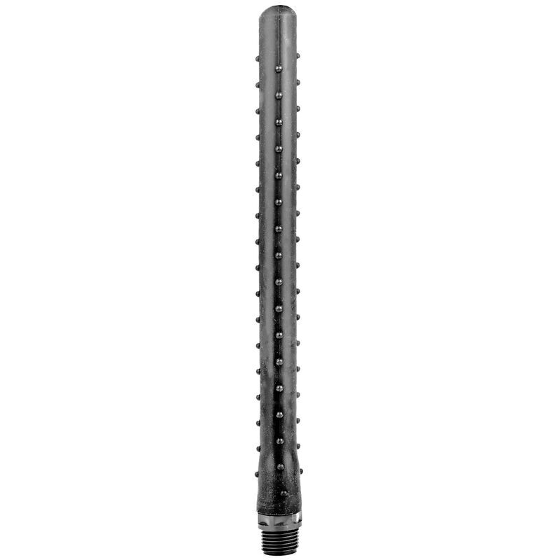 All black ridged silicone anal douche enema clean anus pussy big 27cm
