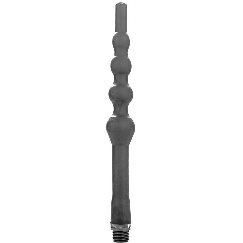 All black beaded silicone anal douche enema clean anus pussy big 27cm