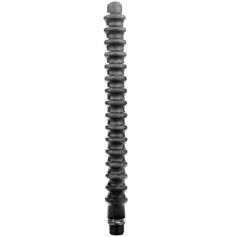 All black mega ripple silicone anal douche enema cleaner for anus vagina 28.5cm