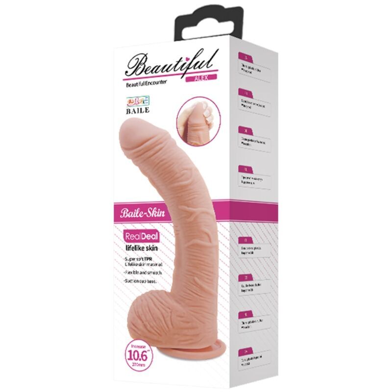 Beautiful encounter alex lifelike skin dildo 27cm realistic g-spot suction cup