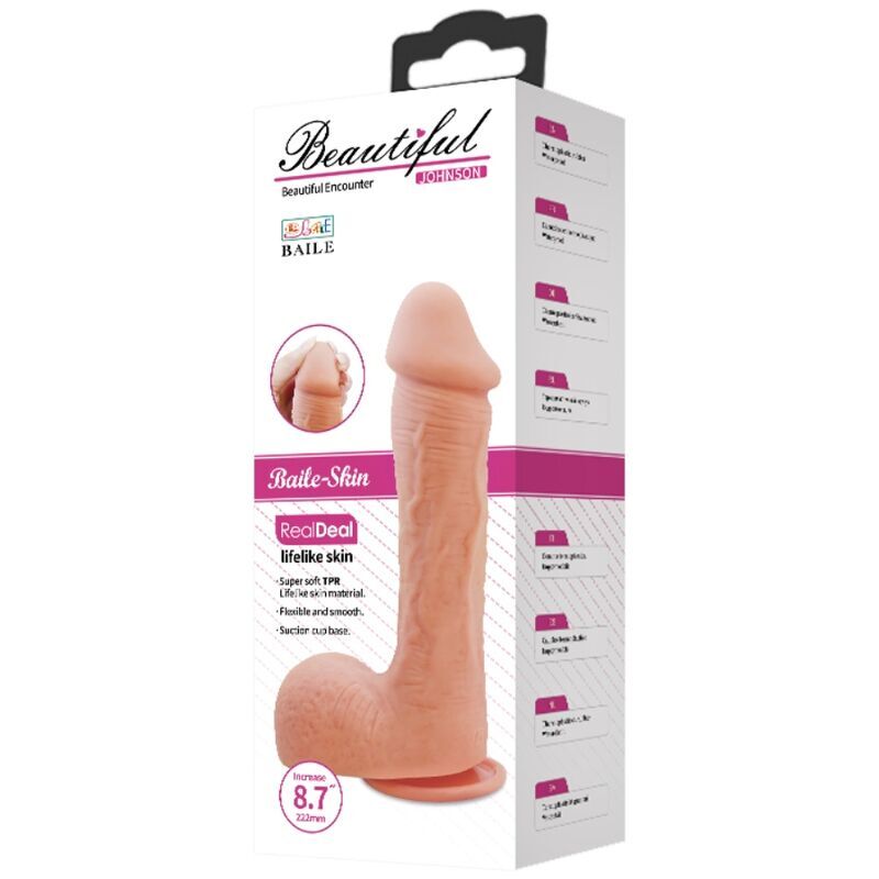 Beautiful encounter johnson lifelike realistic skin dildo 22cm flexible suction cup