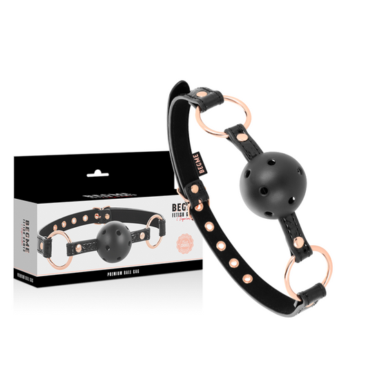 Mouth ball gag begme black edition vegan leather bondage bdsm tools humiliation