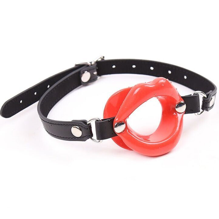 Ohmama fetish lips gag with adjustable leather strap red sex toys excitement