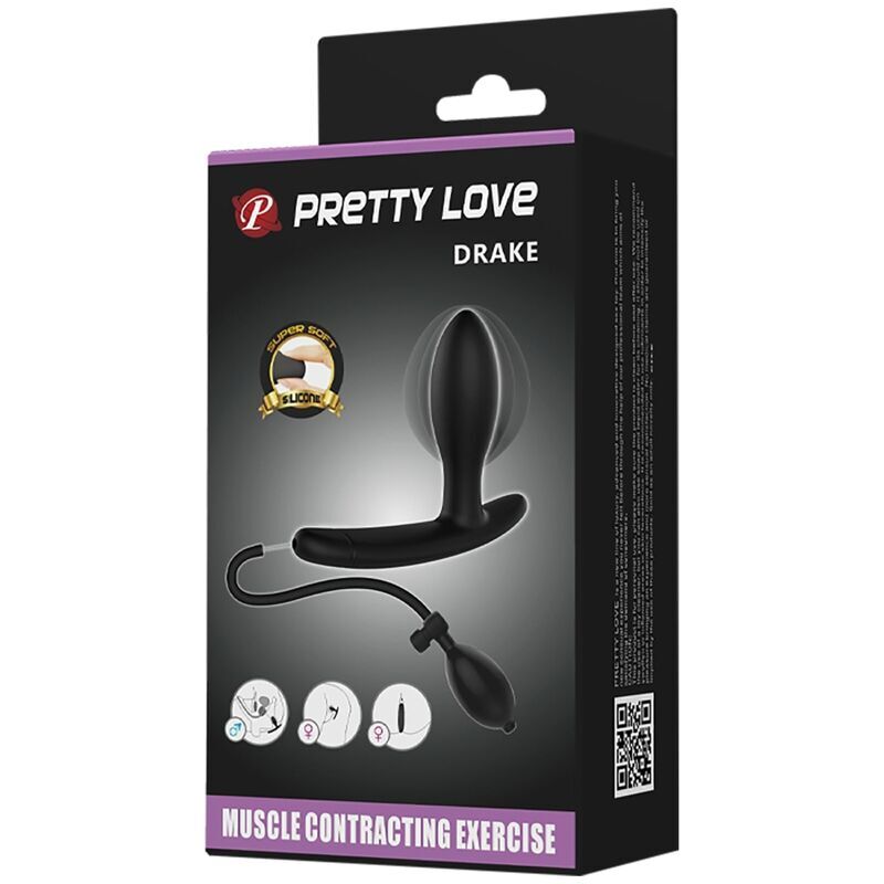 Drake pretty love inflatable anal plug sex toy black silicone