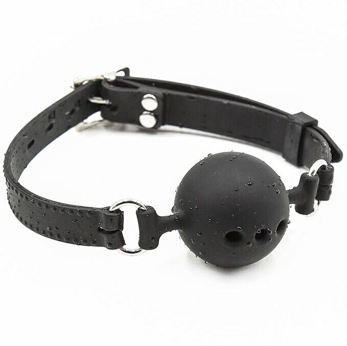 Ohmama fetish breathable silicone ball gag size L adjustable sex toys black