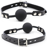Ohmama fetish silicone ball gag with leather belt bondage excitement sexual